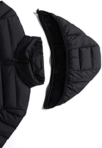 OSHHO Ceketler Kadınlar-Erkekler için Katı Kapşonlu Yastıklı Ceket (Renk: Siyah, Boyut: Büyük)