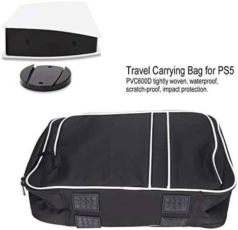 Wuqıoeı Seyahat Taşıma Çantası PS5, PS5 Ana Bilgisayar Paketi, Çoklu koruma, Yüksek Kapasiteli (Beyaz Siyah)