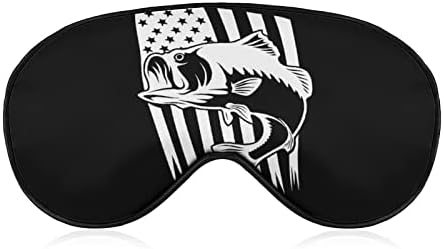 Bas Balıkçılık ABD Bayrağı Uyku Göz Maskesi göz bandı Ayarlanabilir Kayış ile Körü Körüne Uçak Seyahat için