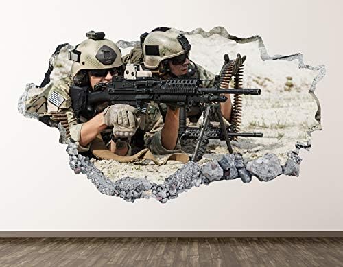 Batı Dağ Askerler Duvar Çıkartması Art Decor 3D Çökerttiğini Çocuklar Savaş Ordu Sticker Mural Kreş Boys Hediye BL18
