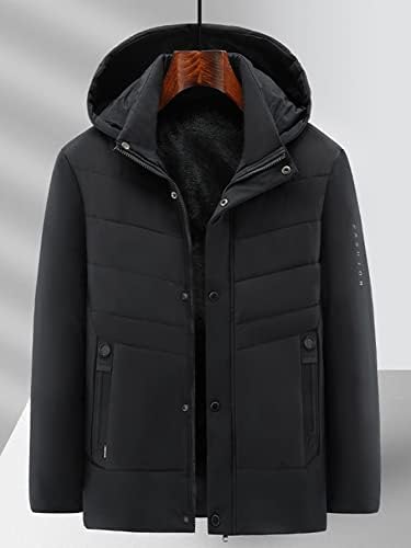 NINQ Erkekler için Ceketler - Erkek Fermuarlı Kapüşonlu Balon Ceket (Siyah Renk, Beden: Orta)