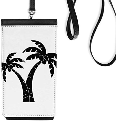 Hindistan cevizi Ağacı Plaj Anahat Telefon cüzdan çanta Asılı Cep Kılıfı Siyah cep