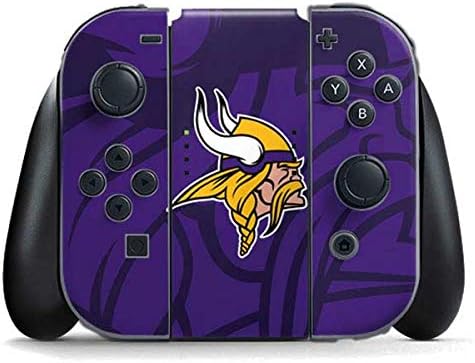 Nintendo Switch Joy Con Denetleyicisi ile Uyumlu Skinit Çıkartma Oyun Cildi - Resmi Lisanslı NFL Minnesota Vikings