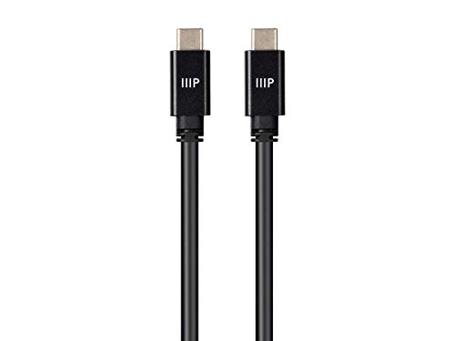 Monoprice USB C'den USB C'ye 3.2 Gen 2 Kablo - 3 Metre (9,9 Fit) - Siyah (5 Paket) 10 gbps, 5A, C Tipi, Ultra Kompakt,