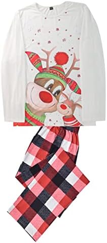 Noel Ekose Baskılı Loungewear Noel Aile Eşleştirme Pijama Uzun Kollu Ev Pijama Eşleştirme Pijama için