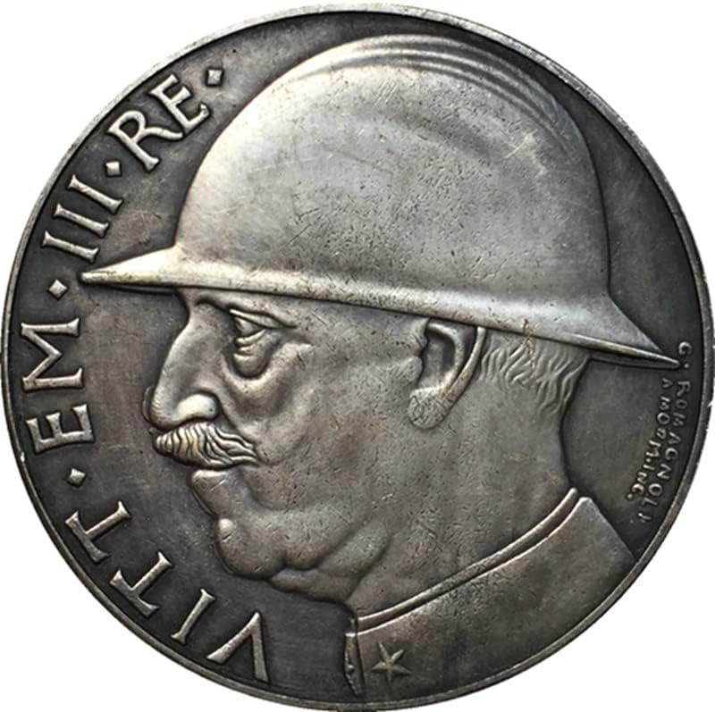 1928 İtalyan Sikke 20 Lira Saf Bakır Gümüş Kaplama Antika Gümüş Dolar Para El Sanatları Üflenebilir