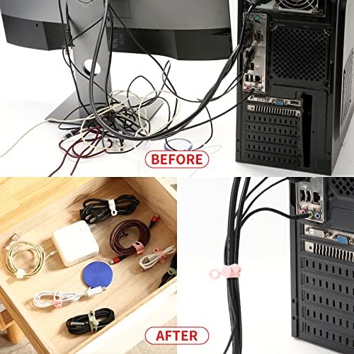 [20Park] UMUST Silikon Kablo Bağları, Yeniden Kullanılabilir Kablo Yönetimi Düzenleyicisi, Kablo Kayışları, Kablo