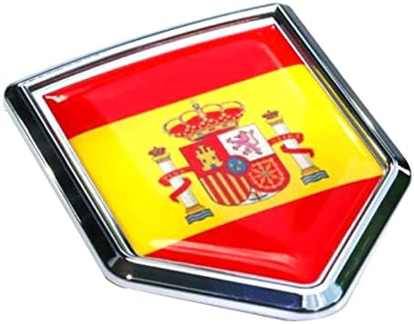 Araba Krom Çıkartmaları CBSHD201 İspanya Bayrağı İspanyolca Amblem Krom Araba çıkartma