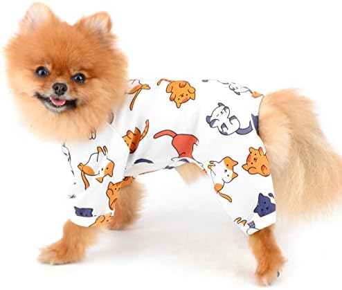 ÜCRETLİ köpek pijamaları Ayaklı Dört Ayaklı Kedi Baskılı Pijama Küçük Köpekler için Sevimli Kediler Erkek Kız Sıcak