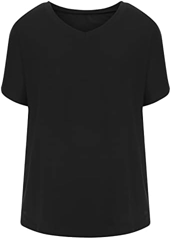 Kısa Kollu Bluzlar Genç Kızlar Dalma Yaka Sevgiliye Boyun Çizgisi Rahat Fit Casual Tops T Shirt Gençler 8B
