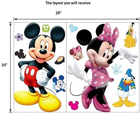 Mickey Minnie Mouse Çocuk Odası Dekor Duvar Sticker Karikatür Duvar Çıkartması Ev 1 adet