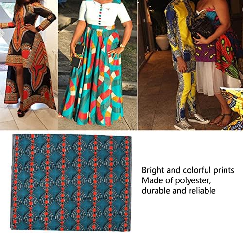 Mxzzand 6 Yards Afrika Polyester Balmumu Baskılar Kumaş, Çeşitli Geometrik Renkli Desenler Polyester Farbic Tribal