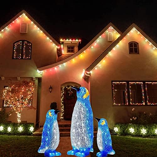 Küçük bahçe penguen dekorasyon LED noel açık süslemeleri akrilik noel süsler noel atmosfer dekorasyon güneş ev numarası