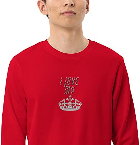 Kraliçemi Seviyorum Unisex organik sweatshirt Kırmızı