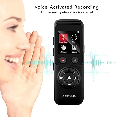 DLOETT A17 Profesyonel 8 GB Ses Kaydedici Kulaklık Şarj Edilebilir MP3 Çalar Taşınabilir Kompakt 20 H Dijital Ses