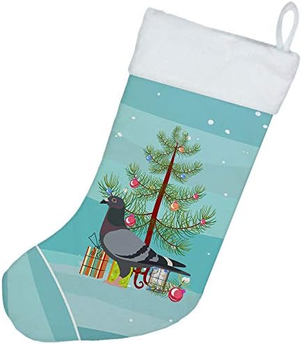 Caroline's Treasures BB9318CS Yarış Güvercini Noel Noel Çorabı, Deniz Mavisi, Şömine Asılı Çoraplar Noel Sezonu Parti