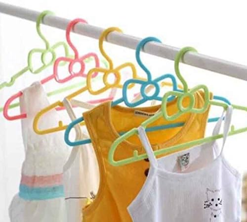 WSZJJ 10 adet Set çocuk Yay Askı Ev Bebek Elbise Askısı Plastik Elbise Askısı Kullanımı kolay (Renk: Sarı)
