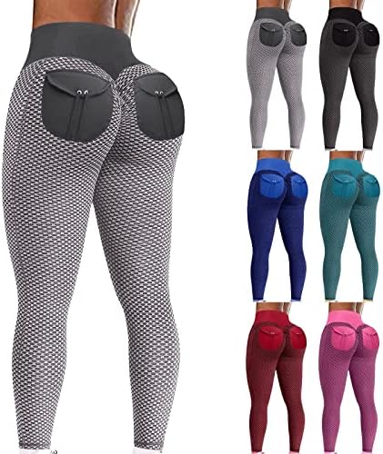 Hot6sl Tayt Cepler ile Kadınlar için, kadın Yoga Pantolon Yüksek Belli Tayt Karın Kontrol Atletik egzersiz pantolonları