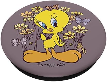 Looney Tunes Tweety ve Kelebekler Çiçek Tarlası Portre PopSockets Değiştirilebilir PopGrip