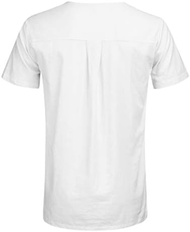 GDJGTA Baggy Düğme Düz Kollu Renk T Pamuk erkek Üstleri Bluzlar Keten Gömlek Kısa erkek Bluz Erkek T Shirt