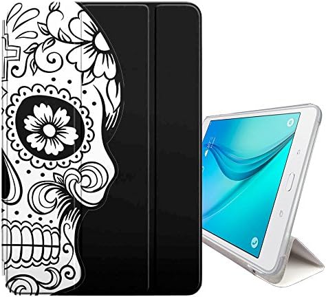 Graphic4You Meksika Şeker Kafatası Ölüm (Siyah) akıllı kapaklı kılıf Standı Samsung Galaxy Tab için E Lite 7 / Galaxy