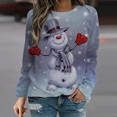 Bayanlar Tekne Boyun Spandex Kıyafetler Tatil Noel Brunch Giyim Kazak Manşet Uzun Kollu Sevimli Kıyafetler 3C