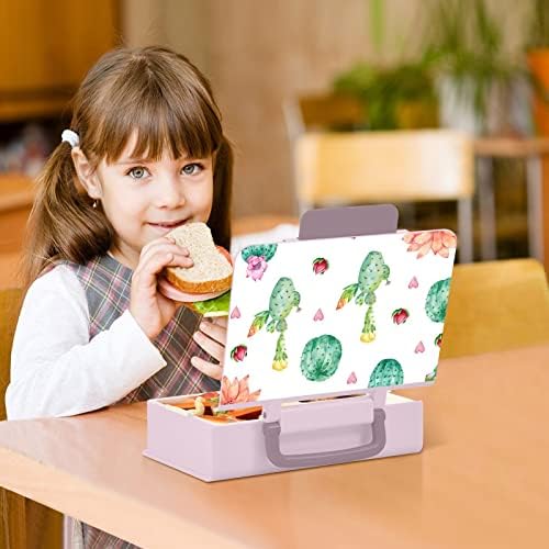 MCHİVER Kaktüs Bento Kutusu Yetişkin Öğle yemeği kollu kutu Taşınabilir çocuk yemek kutusu Kaşık Çatal Sızdırmaz Bento