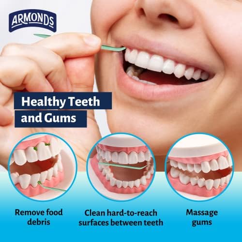 Armonds ProPicks Çinko Oksit ile Diş Temizliği için MicroPick Diş Seçtikleri-Dişler ve Diş Etleri için Tek Kullanımlık
