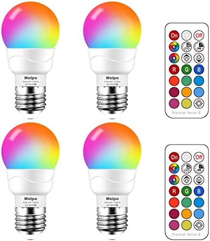 MELPO LED Renk Değiştirme Ampul Uzaktan Kumanda ile, 5 W 40 W Eşdeğer, 500LM,5700 K, E26 Dim RGB Ampuller için Doğum