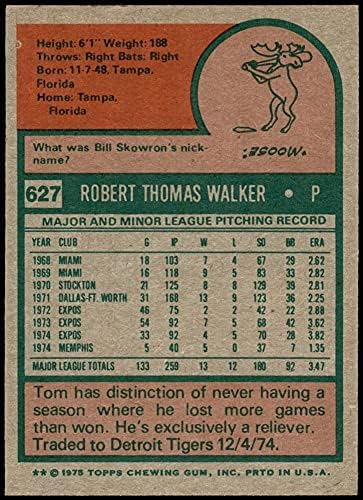 1975 Topps 627 Tom Walker Montreal Sergileri (Beyzbol Kartı) NM + Sergiler