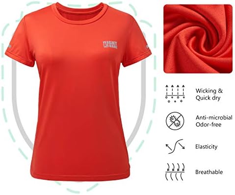 Lightbare kadın Kuru Fit Kısa Kollu T-Shirt Hafif Anti-Koku Performans Gömlek Koşu Egzersiz Spor