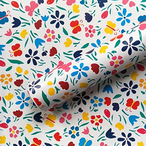 GLOW4U Dekoratif Çiçek Kelebek Raf Çekmece Astarı Kendinden Yapışkanlı Vinil yapışkan Kağıt Mutfak Dolapları için