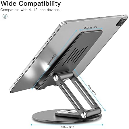 ESSAGER Tablet Standı Ayarlanabilir Dönebilen, Tablet Masaüstü Standı Tutucu Yuvası Tablet iPad Pro 9.7, 10.5, 12.9