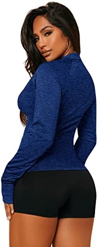 SweatyRocks kadın Uzun Kollu Zip Up Egzersiz Spor Ceket Ceket ısınma Ceket Başparmak Delikleri ile