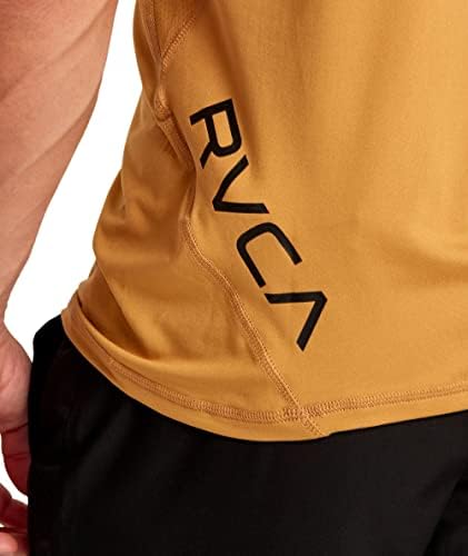 RVCA erkek Spor Havalandırma Kısa Kollu Ekip Boyun T-Shirt