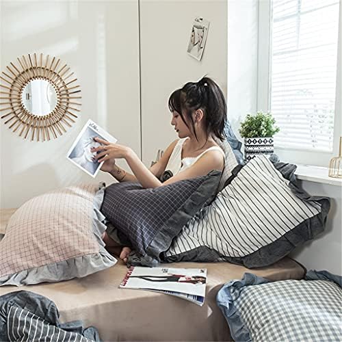 LYSLDH Yastık Kılıfı Pamuk Basit Kafes Yastık Kılıfı Tasarım Ev Otel Yatak Yumuşak Yastık Örtüsü Hediye 48x74 cm (Renk: