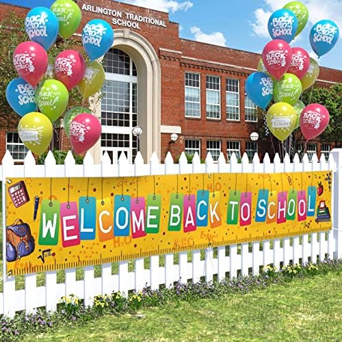 Probsin Okula Geri hoş geldiniz Afiş Büyük 120 x 20 24 Adet Lateks Balonlar Süslemeleri Yard İşareti Parti Malzemeleri