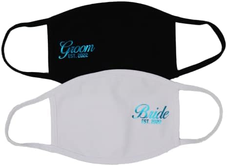 Gelin Damat Yüz Maskesi Hediye Seti Yeni Evliler Düğün Parti Custom Made ABD Çift Katmanlı Nefes Rahat Pamuklu Yıkama
