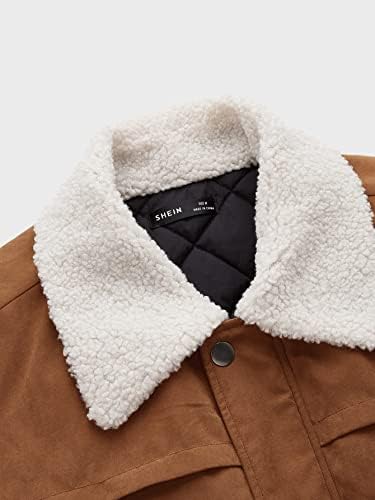 Erkekler için Ceketler Erkek Ceketleri Erkekler Borg Yaka Kışlık Mont Ceket (Renk: Kahve Kahverengi, Boyut: X-Large)