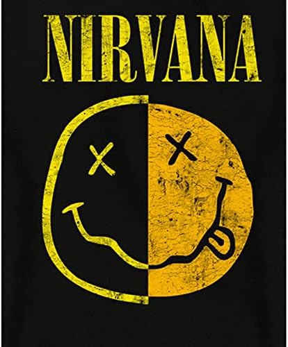 Güçlendirilmiş Unisex Yetişkin Eklenmiş Gülen Nirvana Sweatshirt (Ler) (Kömür / Sarı)