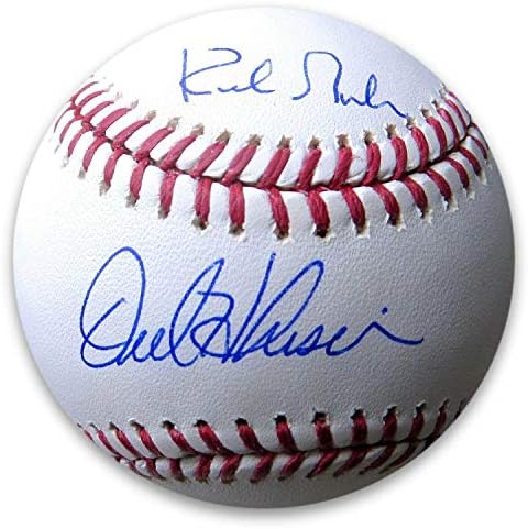 Kirk Gibson Orel Hershiser Çift İmzalı MLB Beyzbol Dodgers MLB COA İmzalı Beyzbol Topları