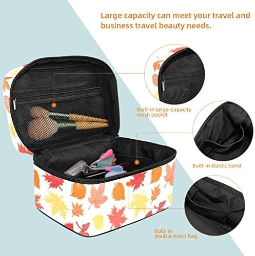Sonbahar Güz Akçaağaç Yaprakları Makyaj Çantası Seyahat Makyaj Çantası Kadınlar için kozmetik Çantası makyaj çantası