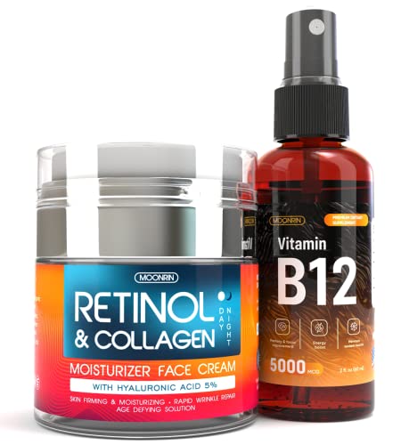 Hyaluronik Asitli Yüz için Retinol Krem + Enerji ve Sinir Fonksiyonu için B12 Vitamini Damlası