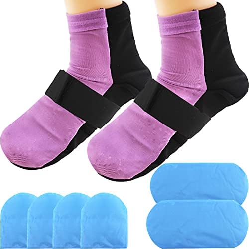 Yeniden Kullanılabilir Soğuk Terapi Çorapları, Ayaklar için Jel Buz Paketi Topuklu Yaralanmalar Şişme, Plantar Fasiit