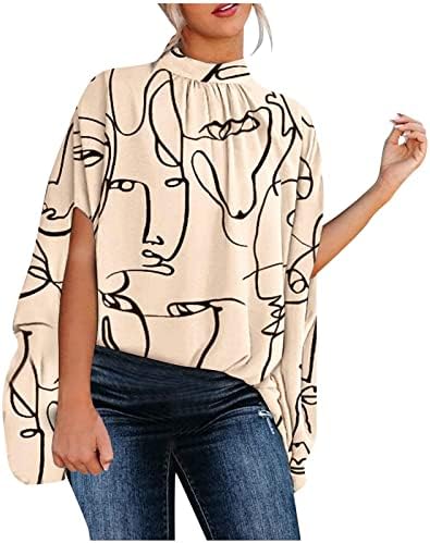 NOKMOPO Bayan Giyim Moda Yaz 2023 Kollu Yuvarlak Boyun Katı Üst Bluzlar Artı Boyutu Gömlek