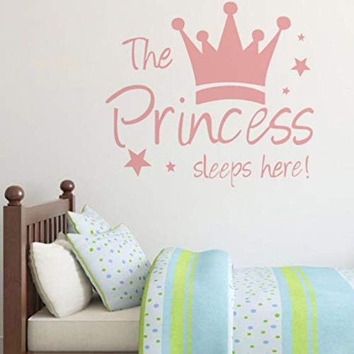 Maydahui 2 ADET Duvar Sticker Prens / Prenses Uyku Burada 12.6 İnç Küçük Taç Yıldız Sanat Tırnaklar Duvar Çıkartması
