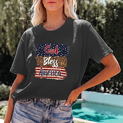 viyabling Amerikan Bayrağı 4th Temmuz Baskı Yurtsever Bluzlar Kadınlar için Şık Rahat Kollu Yaz Pilili Yaz Gömlek