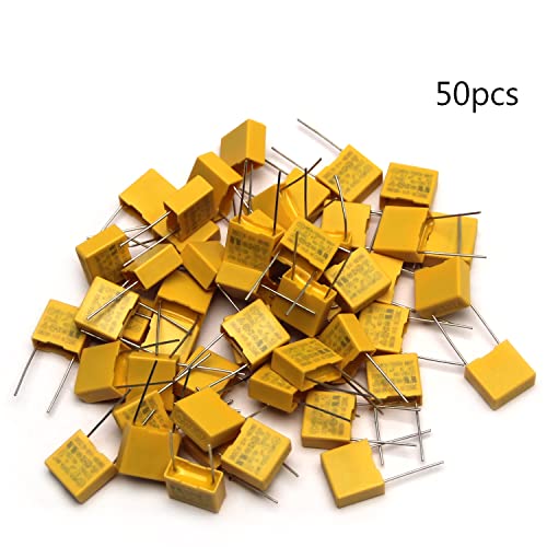 Fıelect 50 Adet Güvenlik Kapasitörleri 0.1 uF 275V Polipropilen film kondansatörler 10mm Pin Pitch Sarı Güvenlik Ekipmanları