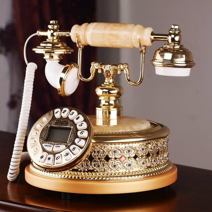 ZJHYXYH Antika Sabit Telefon Ev Telefonu Rhinestones, DTMF / FSK Arayan KİMLİĞİ, 16 Zil Sesleri, Ayarlanabilir LCD