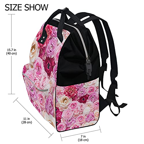 Bir Tohum Sırt Çantası Bebek Bezi Çantası Pembe Çiçek gül Kızlar için kadın büyük el çantası Sırt Çantası gizli sakli